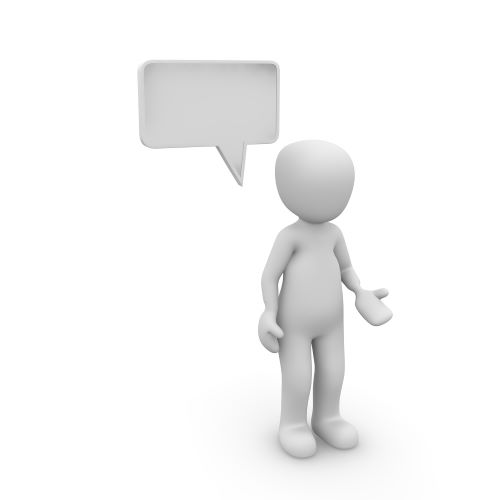 Image of graphic person with a speech bubble