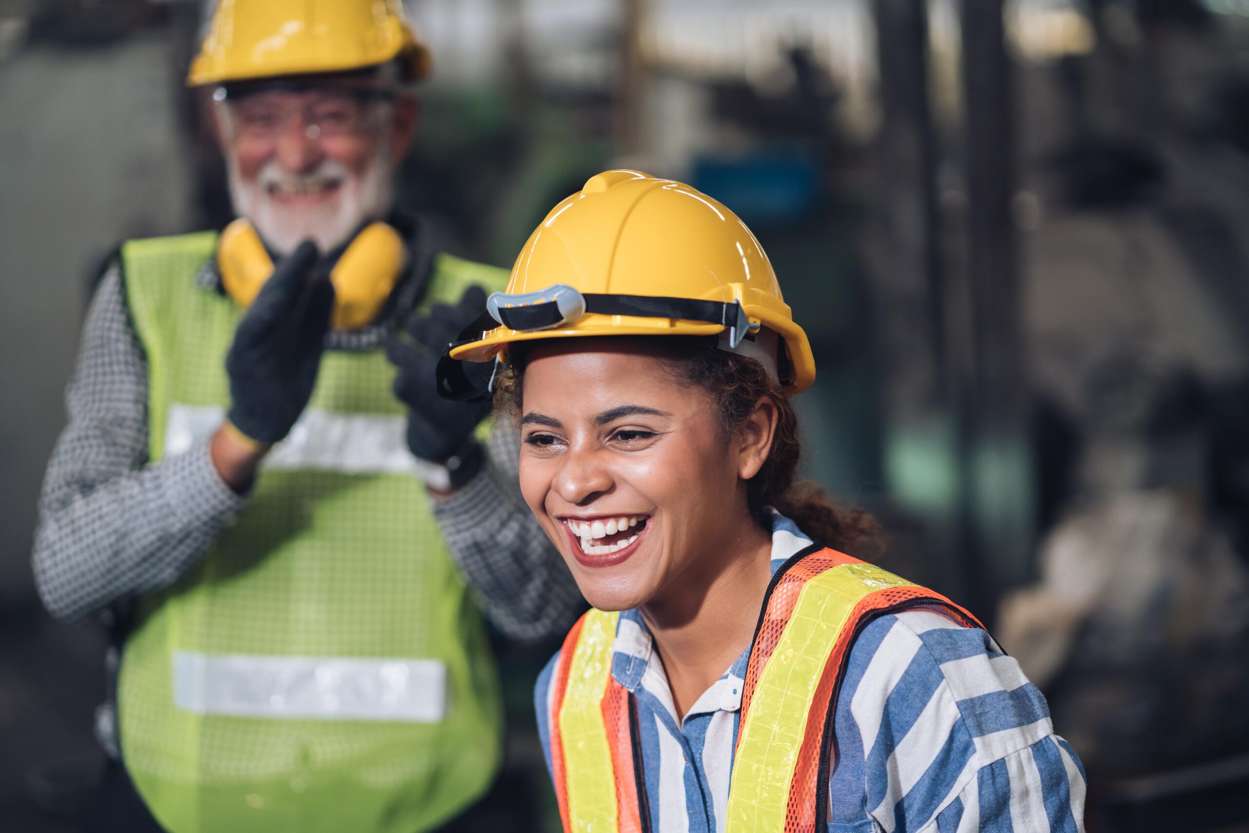 construction worker employee happy to be at work