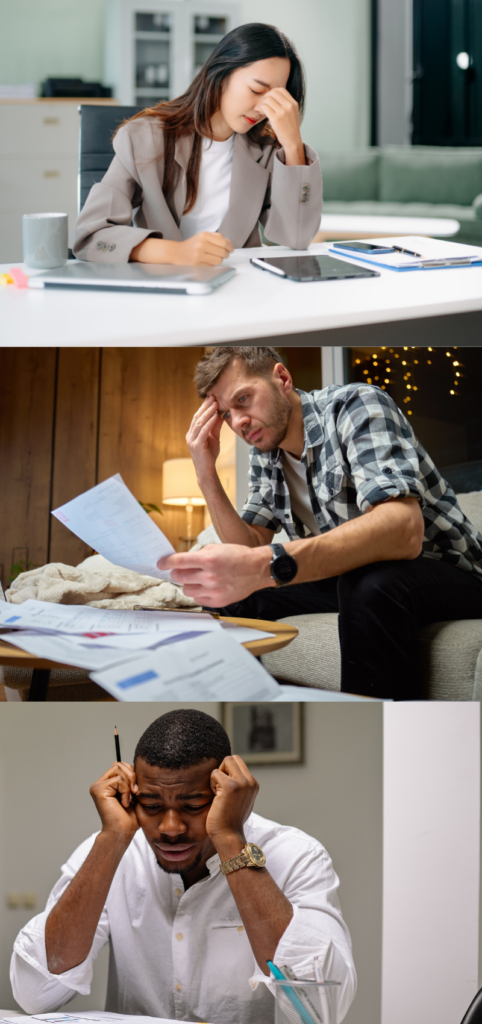 Business managers suffering from stress